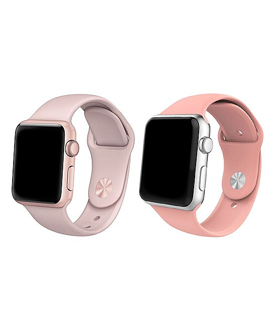 Tech Zebra Replacement Bands Dusty - Dusty Rose & Pink Apple Watch Band - Set of Two | Zulily