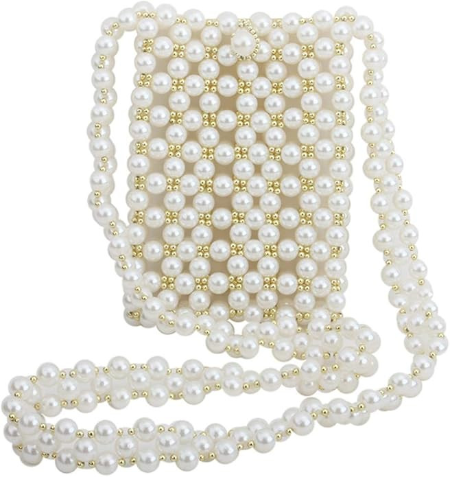 luxury handbags women bags designer purses pearl bag beaded crystal shoulder & crossbody bag wedd... | Amazon (US)