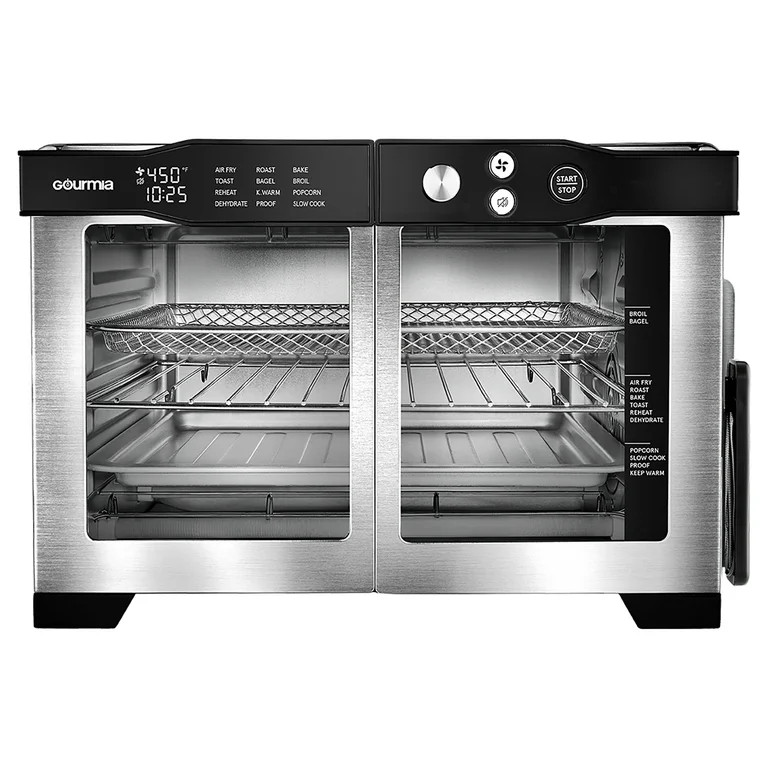 Gourmia French Door 6-Slice Digital Toaster Oven Air Fryer with Integrated Temperature Probe, 24L... | Walmart (US)