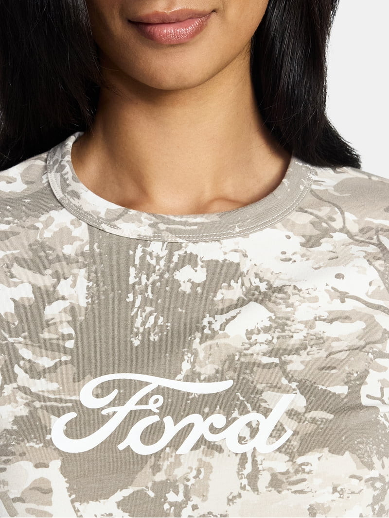 Ford Women's Forest Camo Graphic Tee with Short Sleeves, Sizes XXS-XXL | Walmart (US)