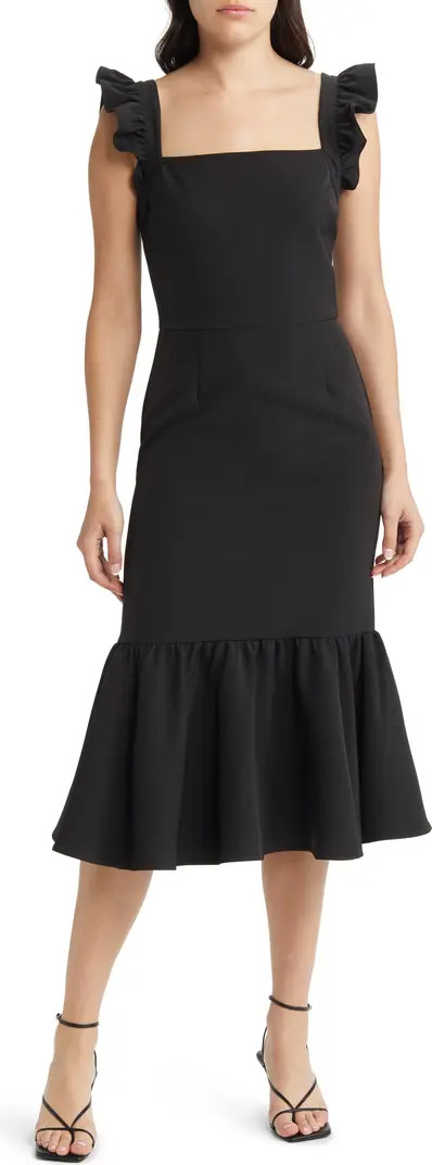 Chelsea28 Ruffle Sleeve Midi Dress | Nordstrom | Nordstrom