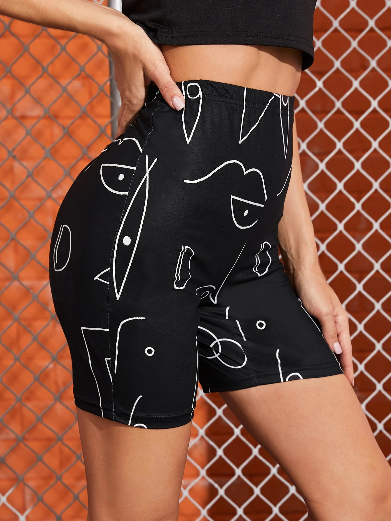 SHEIN Graphic Print Biker Shorts | SHEIN