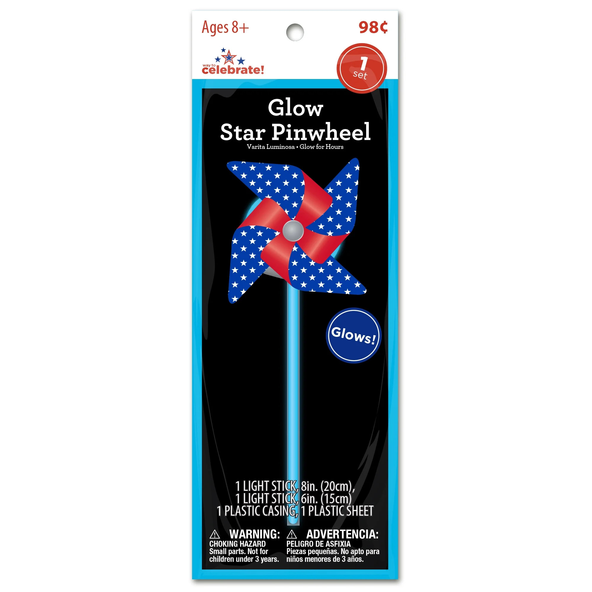 Way To Celebrate! 1ct Patriotic Star Pinwheel Wand, Blue - Walmart.com | Walmart (US)