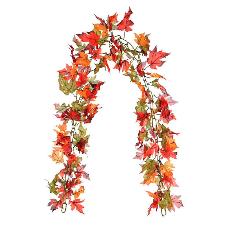 Assorted Maple Leaves Chain Garland, 6' | At Home