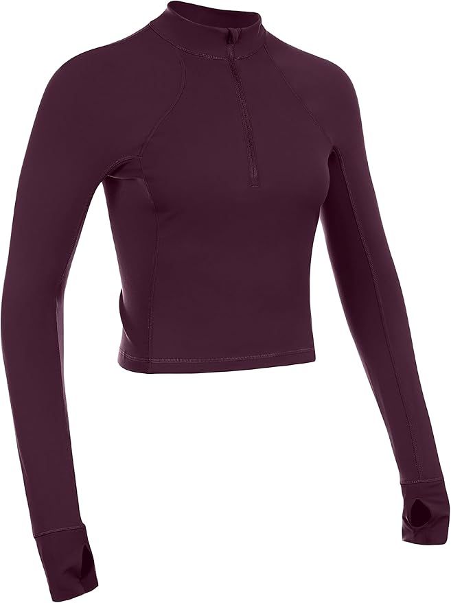 CRZ YOGA Women's Butterluxe Long Sleeve Workout Shirts Half Zip Pullover Sweatshirt Athletic Crop... | Amazon (US)