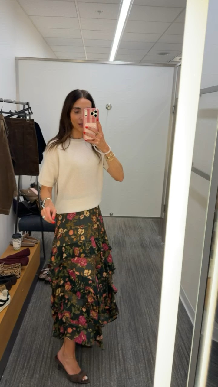 Nordstrom Anniversary Sale, nsale, sweater size XS, Free People skirt size XS, heeled sandals.