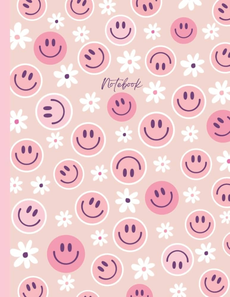 Notebook: Preppy Smiley Face Aesthetic | Cute Composition for Teen Girls College Ruled | Lined Pa... | Amazon (US)