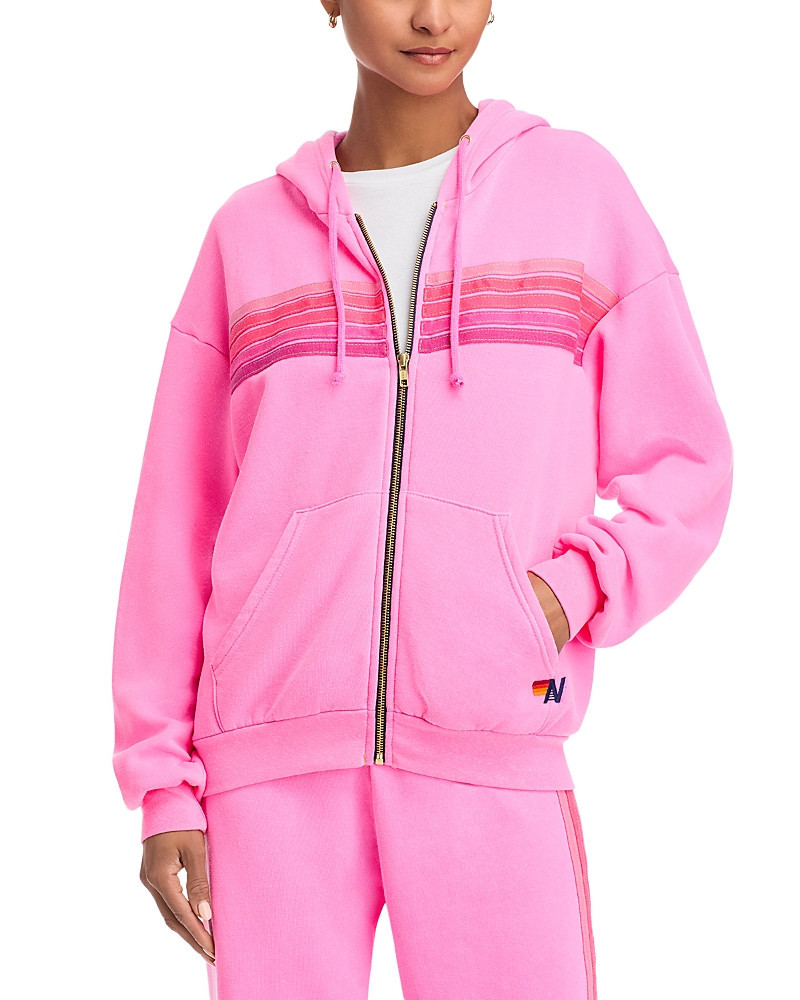 Aviator Nation Rainbow Stripe Hoodie in Neon Pink - Exclusive | Bloomingdale's (US)