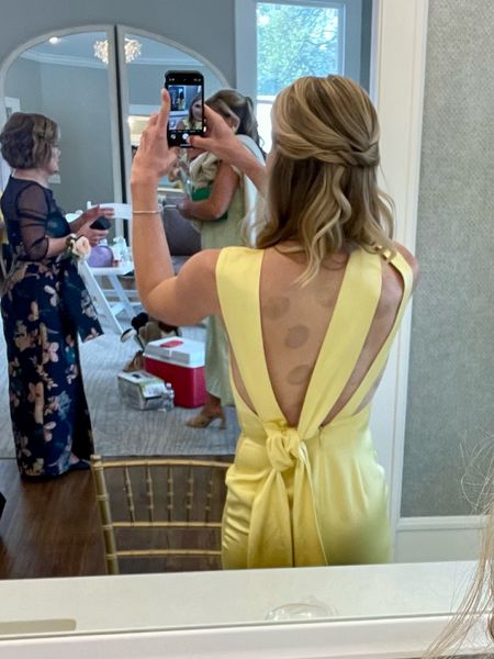 *don’t mind the cupping marks 😂 * loved wearing this yellow backless dress as a bridesmaids dress for a spring wedding. My exact dress is sold out but linked a bunch of similar that would be great for a bridesmaids dress or spring wedding guest dress 

#LTKwedding #LTKGala #LTKSeasonal