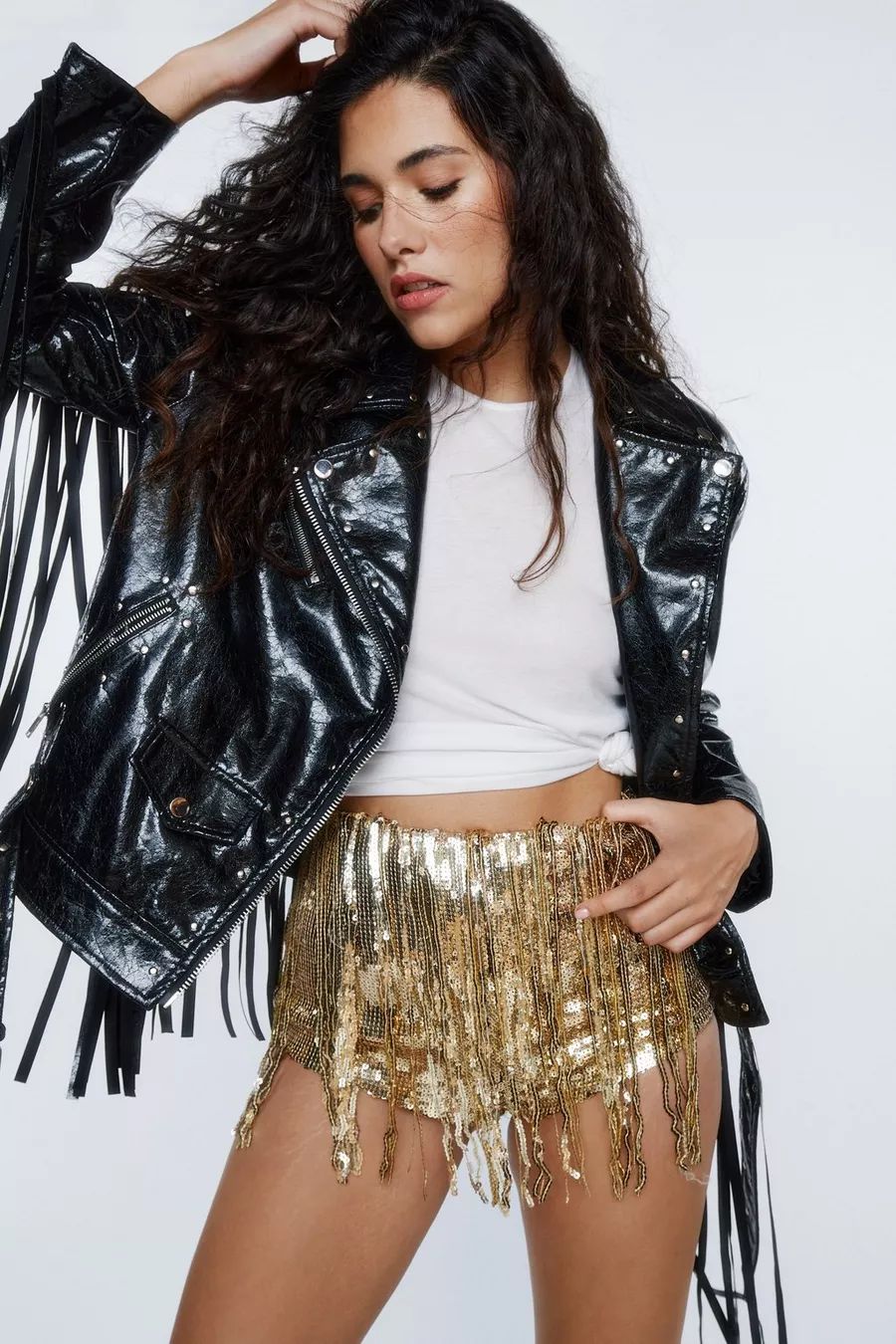 Tassel Two Piece Sequin Shorts | Nasty Gal (US)