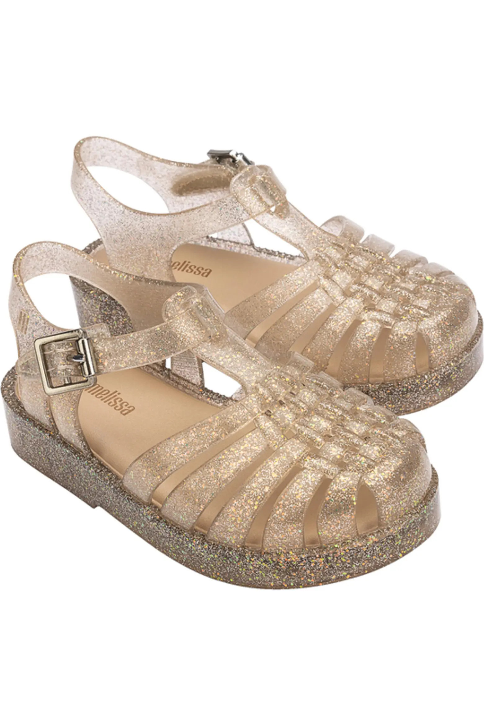 Melissa Kids Mini Posses Sandal in Clear Glitter at Nordstrom, Size 6 M | Nordstrom