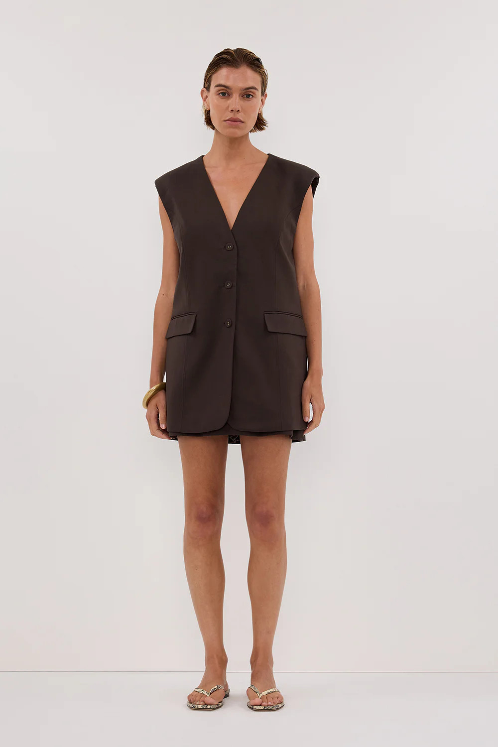 OLIVER BITTER CHOC OVERSIZED VEST | DISSH