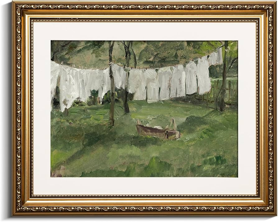 VIYYIEA Gold Framed Canvas Wall Art for Living Room,Vintage Laundry Room Art Print, Antique Oil P... | Amazon (US)