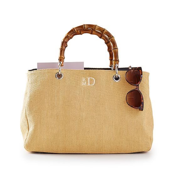 Bamboo Elisabetta Raffia Handbag | Mark and Graham