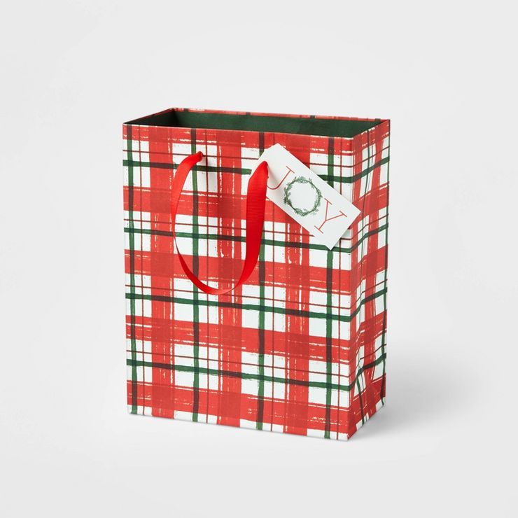 Cub Plaid Gift Bag Red/Green - Wondershop™ | Target