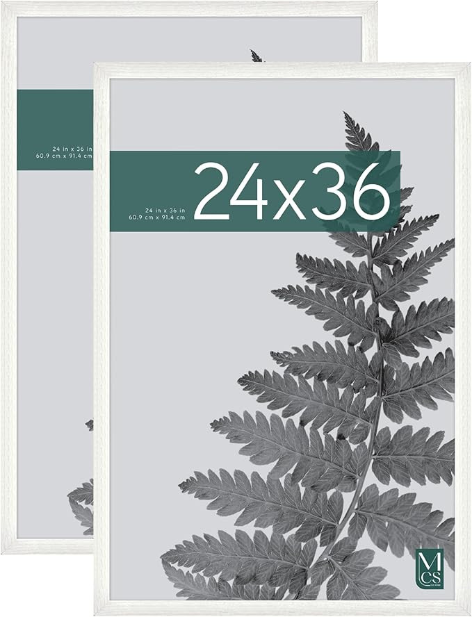 MCS Studio Gallery 24x36 Poster Frame White Woodgrain, Vertical & Horizontal Wall Hanging Large P... | Amazon (US)