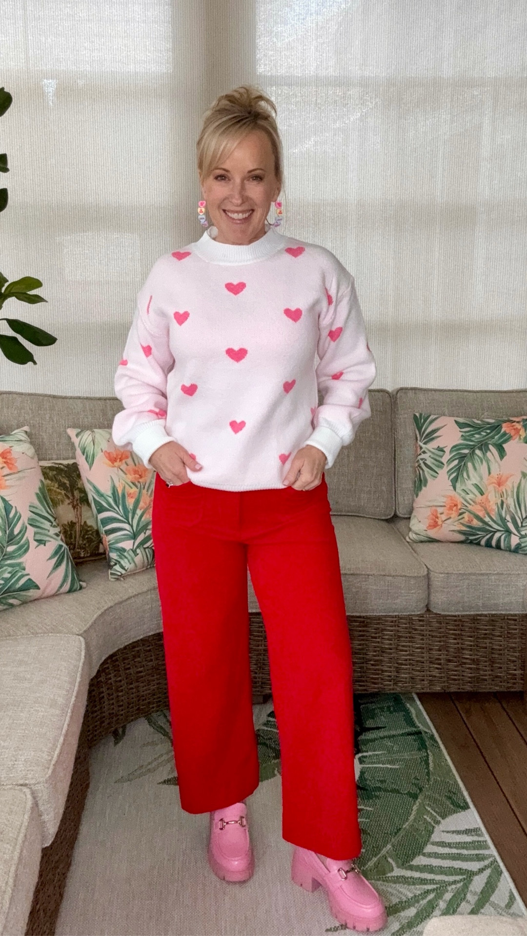 I’m fully leaning into the Valentine’s Day vibes with this head-to-toe Amazon look 🩷❤️ This cozy pink heart sweater-like sweatshirt and these bright red corduroys make the perfect festive combo. I finished it off with my favorite chunky loafers (this time in pink!) and these adorable conversation heart hoop earrings for a fun touch. Shop this look for your Valentine’s or Galentine’s get-together while staying comfy and cute! 

#LTKSeasonal #LTKFindsUnder50 #LTKootd