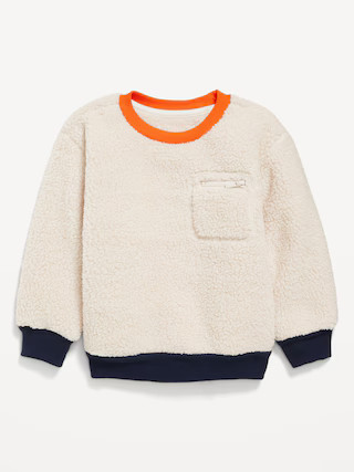 Oversized Sherpa Zippered Pocket Sweatshirt for Toddler Boys | Old Navy (US)