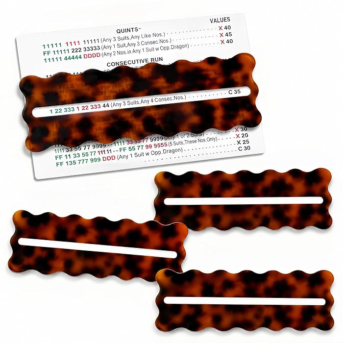 4 Pcs Mahjong Line Finder for 2026 American Mahjong Card, Acrylic Tortoise Shell Line Reader Guid... | Amazon (US)