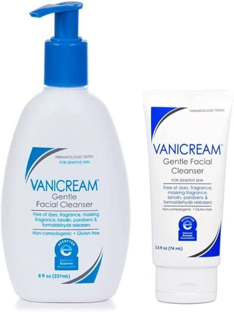 Vanicream Gentle Facial Cleanser with Pump and Travel-Sized Cleanser Bundle, 8 Fl Oz & 2.5 Fl Oz | Amazon (US)