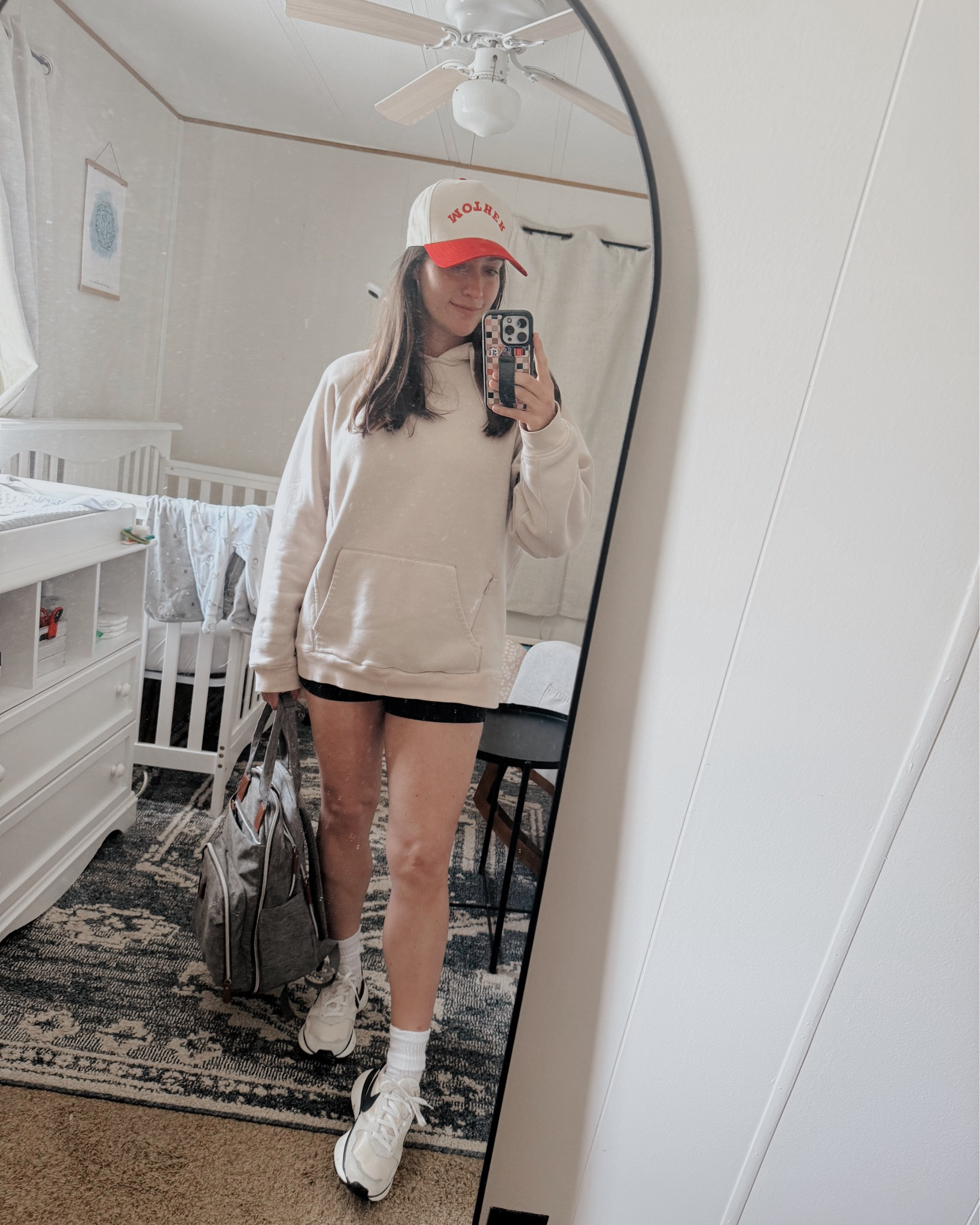 Casual spring outfit all from Amazon! Biker shorts, oversized hoodie, mother trucker hat, diaper bag ready to go!

Mom | Baby | Diaper bag | Cute | Comfy

#LTKBaby #LTKActive