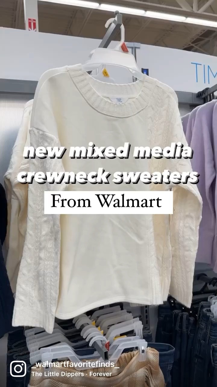 New mixed media crewneck sweaters. $18.98






Walmart. Walmart fashion. Walmart style. Walmart finds. Time and Tru 

#LTKunder100 #LTKunder50 #LTKstyletip