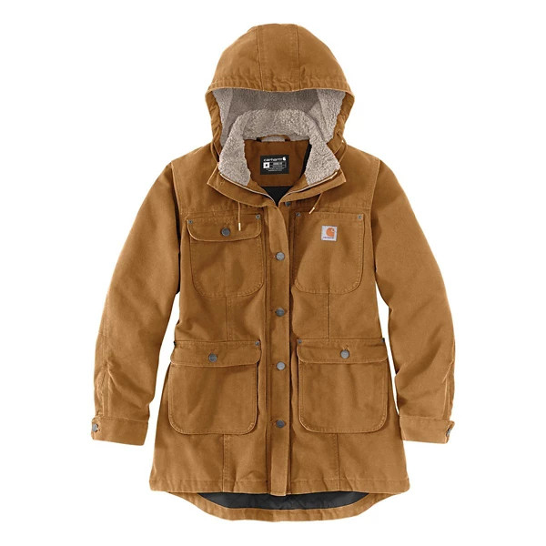 Women's Carhartt Loose Fit Washed Duck Canvas Jacket 2X Brown | Scheels