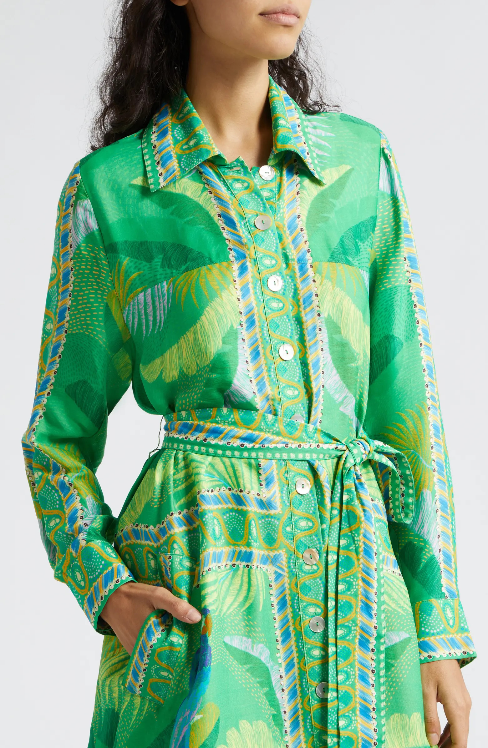 Macaw Scarf Print Shirtdress | Nordstrom
