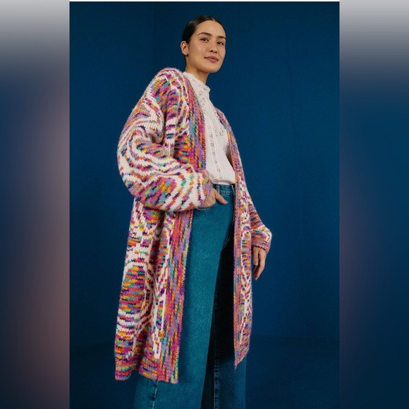 Preowned Farm Rio Wild Hearts Longline Cardigan Size M | Poshmark