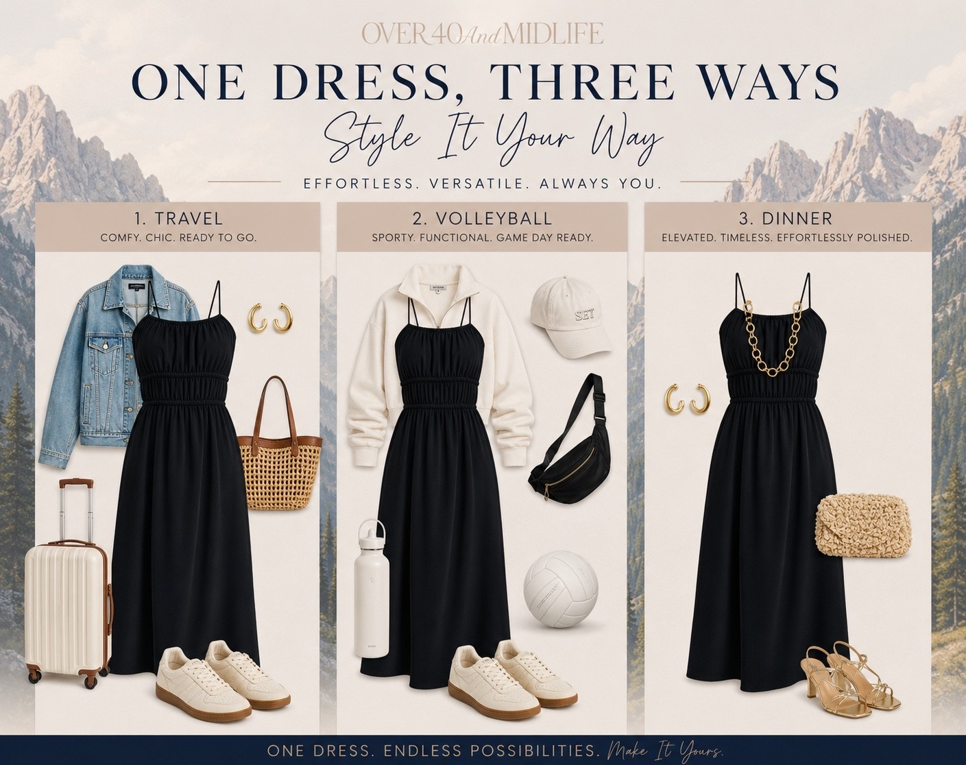 ✨Tap the bell, save and ❤️ for over 40 fashion, midlife style, midsize fashion and luxury looks for less. 

One dress.

Three completely different outfits.

This is why I shop differently now.

Instead of filling my closet with more clothes, I look for pieces that work harder.

✈️ Travel: comfortable without looking underdressed.

🏐 Volleyball: effortless, practical, and still put together.

✨ Dinner: add a few accessories and it feels like an entirely new outfit.

That’s Outfit Physics™.

The best wardrobe isn’t the biggest one. It’s the one where every piece earns its place.

👑 Helping you look good, feel good.-Lindsey Denver   Check back daily for belly-friendly style, confidence, and Outfit Physics™.

#LTKOver40 #LTKMidsize #LTKPlusSize