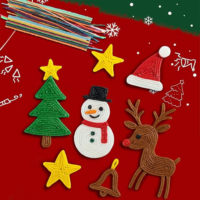 500PCS Wax Yarn Sticks for Kids – Christmas Stocking Stuffers, Bendable Craft Sticks for Holida... | Amazon (US)