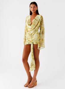Sorrel Long Sleeve Mini Dress - Yellow Tie Dye | Peppermayo (Global)