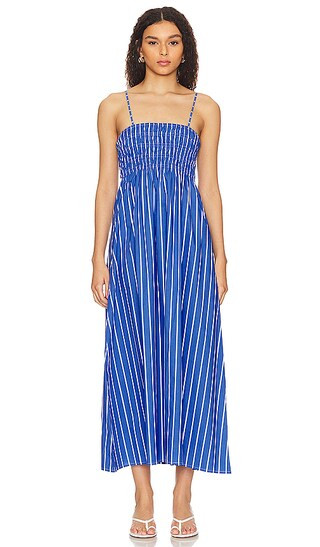x REVOLVE Marieka Midi Dress in Blue Stripe | Revolve Clothing (Global)