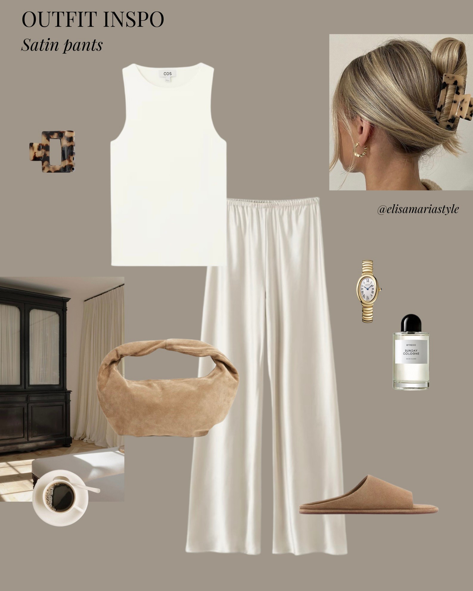 Satin trousers outfit idea for summer 🤍 you can also style this look with simple flip flops 

#LTKstyletip #LTKbag #LTKsummer