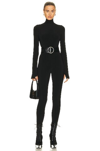 Long Sleeve Turtleneck Catsuit with Footie | FWRD 