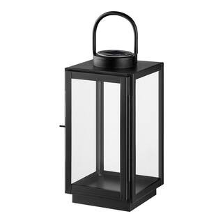Hampton Bay 7.5 in. x 14 in. Metal Lantern with Solar Light DC25-20018 - The Home Depot | The Home Depot