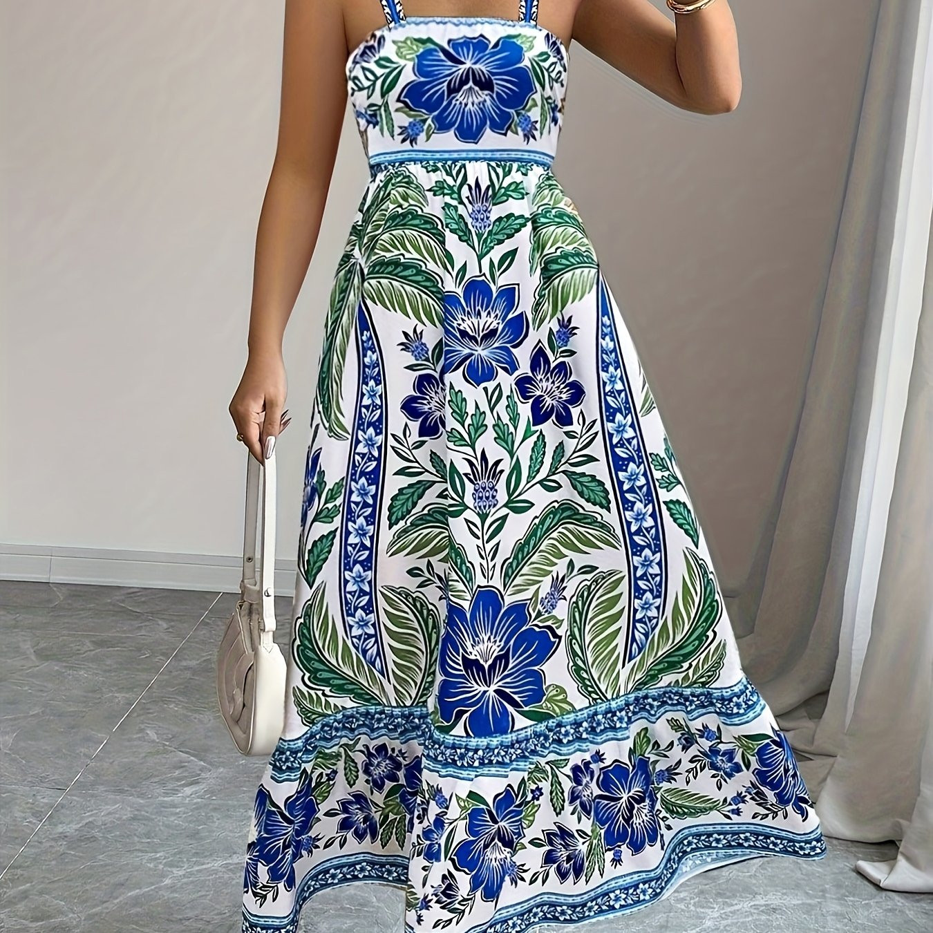 women's elegant backless floral print maxi dress formal - Temu Canada | Temu Affiliate Program