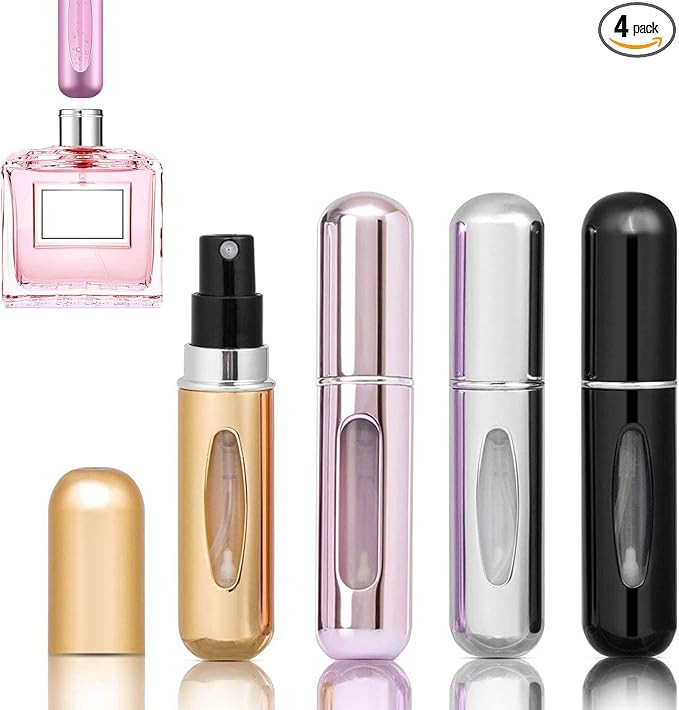 4PCS 5ml Perfume Atomiser Refillable Bottles Portable Mini Spray Travel Bottle Easy to Refill Emp... | Amazon (UK)