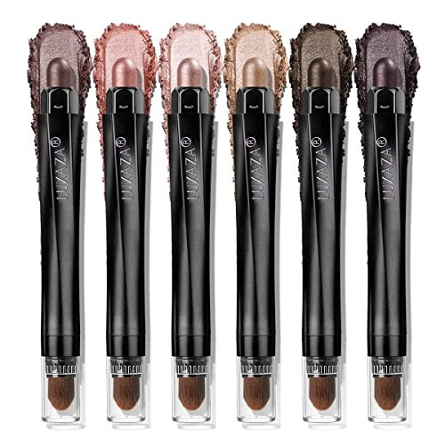 LUXAZA PRO Pink Eyeshadow Stick Makeup 6PCS Set, Light Metallic Shimmer Cream Eye Shadow Eyeliner Brightener Pencil Crayon - PINK OCEAN | Amazon (US)
