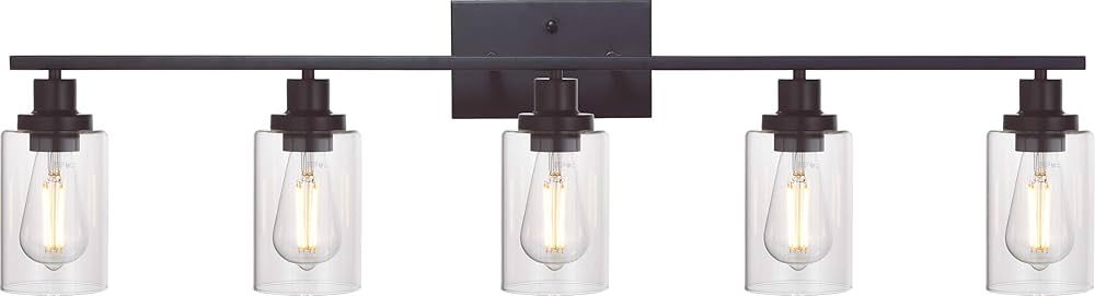 5-Light Wall Light Fixtures MELUCEE Vanity Lights Bathroom Fixtures Oil Rubbed Bronze Finished wi... | Amazon (US)