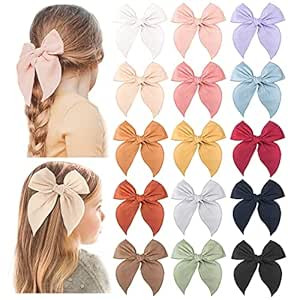 Niceye Pack of 15 Fable Girls Hair Bows Cotton Linen Alligator Hair Clips or Little Girls Toddler... | Amazon (US)
