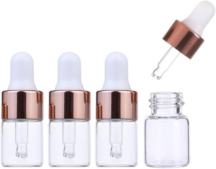 Glass Dropper Bottles,50 Packs Essential Oil Dropper Bottle Clear Glass Vials Sample Dropper Bott... | Amazon (US)