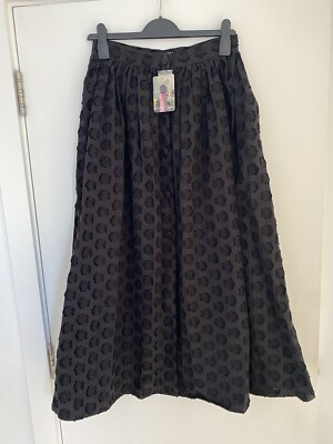 Sister Jane MARA Jacquard MIDI SKIRT A-line skirt black Size Medium BNWT | eBay US