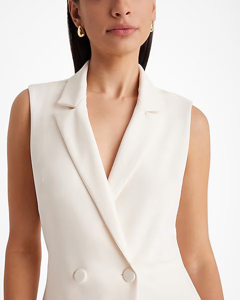 Sleeveless Double Breasted Blazer Romper | Express