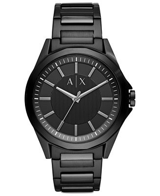 Men's Black Stainless Steel Bracelet Watch 44mm | Macys (US)