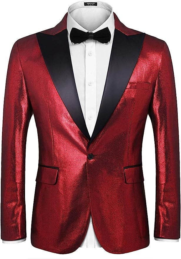 COOFANDY Men’s Fashion Suit Jacket Blazer Weddings Prom Party Dinner Tuxedo | Amazon (US)