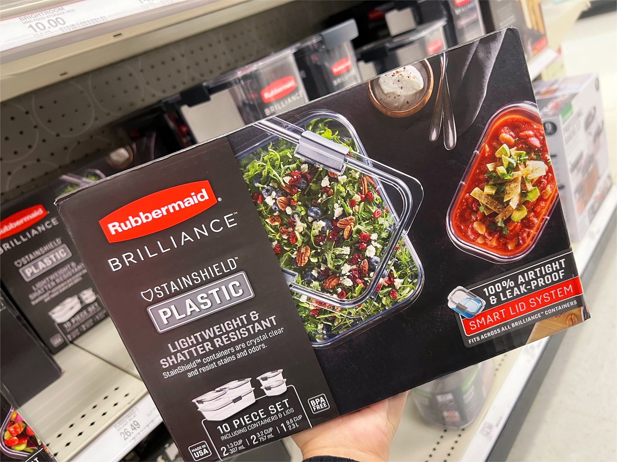 Rubbermaid 10pc Brilliance Leak Proof Food Storage Containers With Airtight  Lids : Target