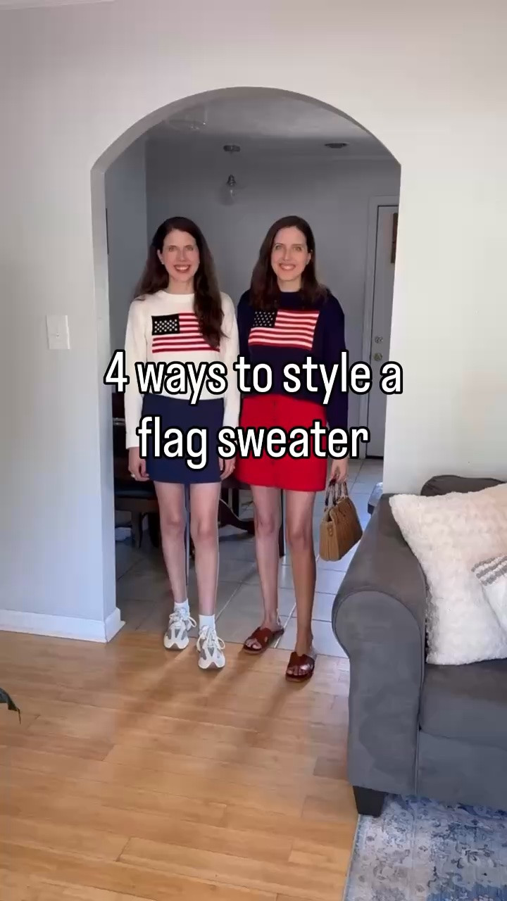 Twinning in our Amazon flag sweater 🇺🇸 4 ways to wear it

#LTKSeasonal #LTKootd #LTKSaleAlert