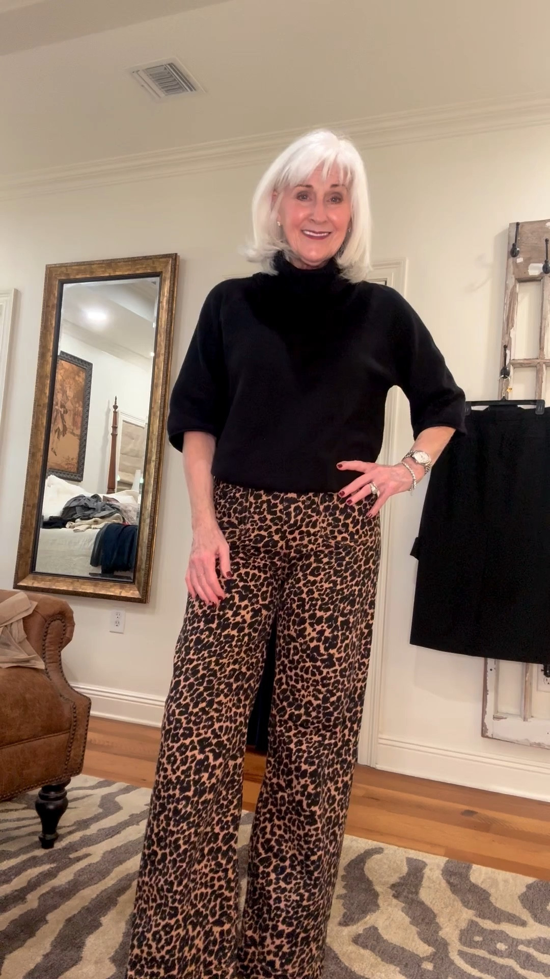 This outfit is a combination of old and new pieces. I’ve had the top for years and just got the pants this week.  These animal print high-rise jeans look dressy enough to wear to a party and fit us long waisted gals!oh yea, the pants are on sale!

#LTKHoliday #LTKOver40 #LTKSaleAlert