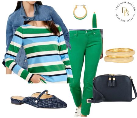 Ever tried a pair of green jeans? It’s a pretty change for warmer summer days and is bang on trend this season. 

I love these from Talbots. I’ve paired them with this gorgeous navy blue and green striped shirt from Talbots for that classic summer look. 


#LTKover40 #LTKSeasonal #LTKstyletip